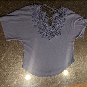 Blue short sleeve blouse